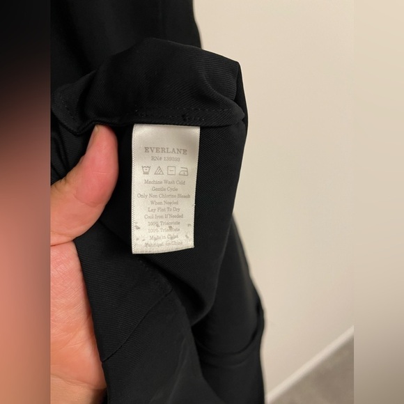 Everlane 100% triacetate dress 00 black quiet luxury neutral minimal modern midi - Picture 6 of 12